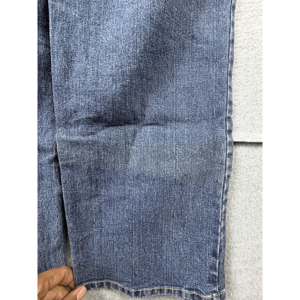 Faded Glory Jeans Womens 16W Blue‎ Straight Crop Stretch Embroidered Pockets - Picture 9 of 10